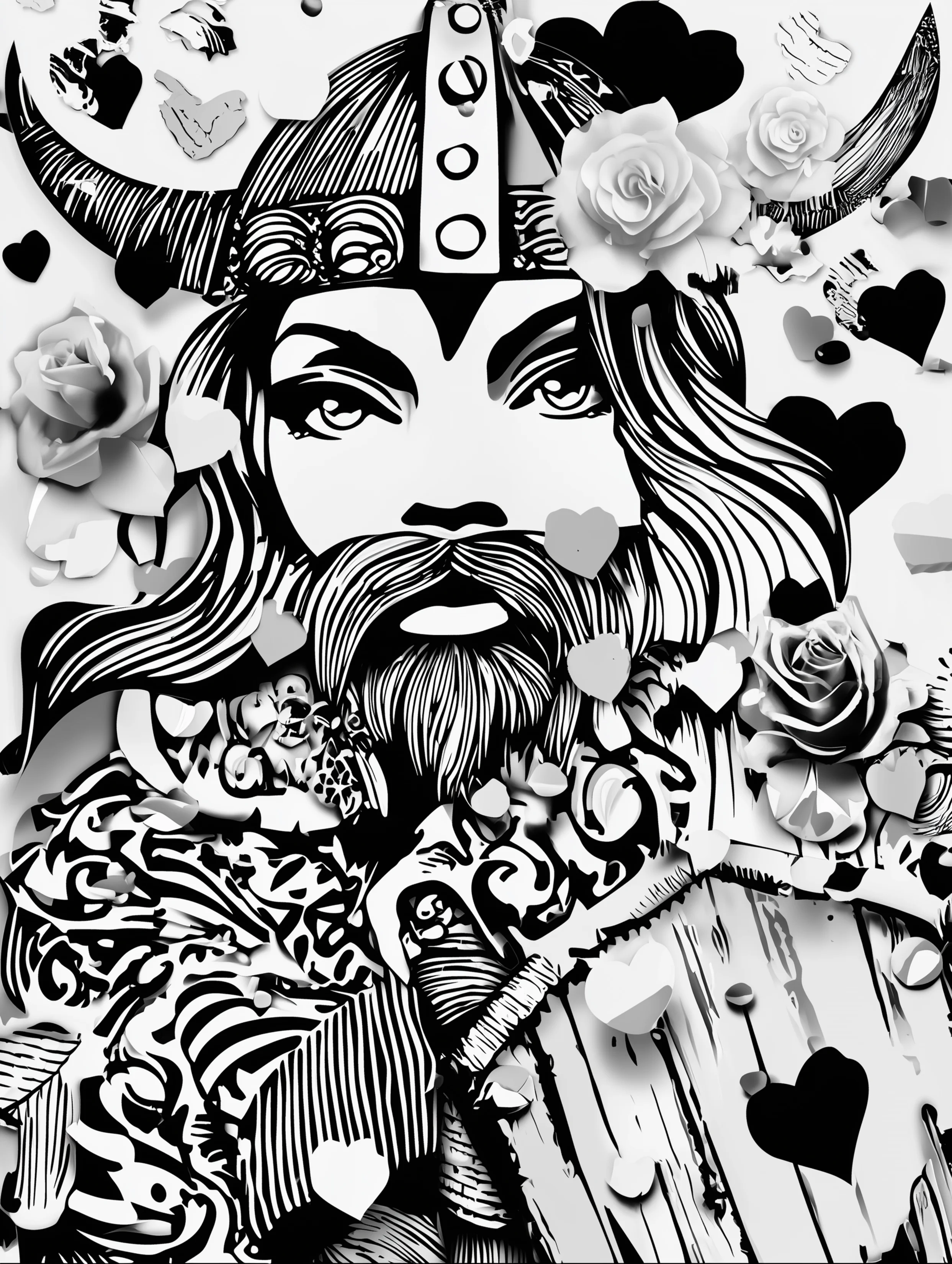 Free printable viking coloring page for adults featuring a handsome viking man